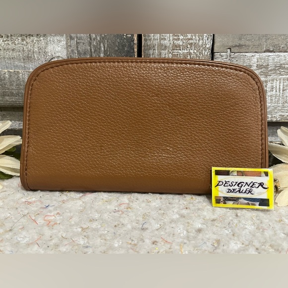 TORY BURCH Brown Leather Zip Around Wallet - Picture 3 of 10